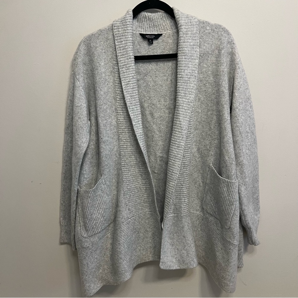 Simply Vera Vera Wang Light Gray Cardigan